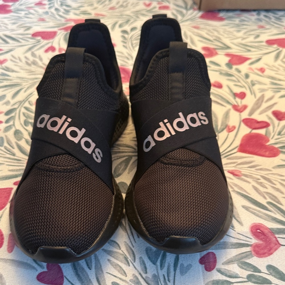Adidas Black Mesh Slip-On Shoes New 8